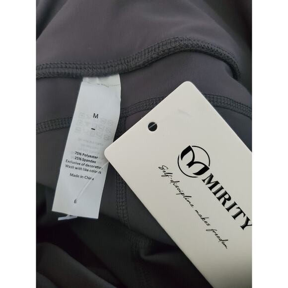 Mirity Grey Compression Leggings Activewear Workout Pockets Sz M NWT - Picture 3 of 3